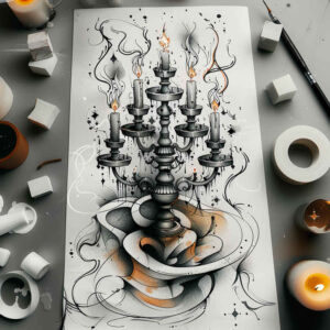 Świece - Free tattoo design ideas ai genereted - inkby.ai