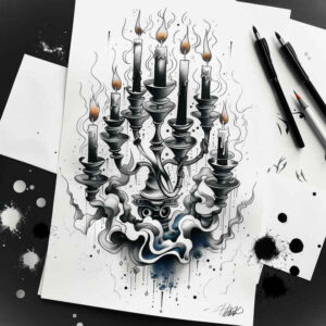 Świece - Free tattoo design ideas ai genereted - inkby.ai