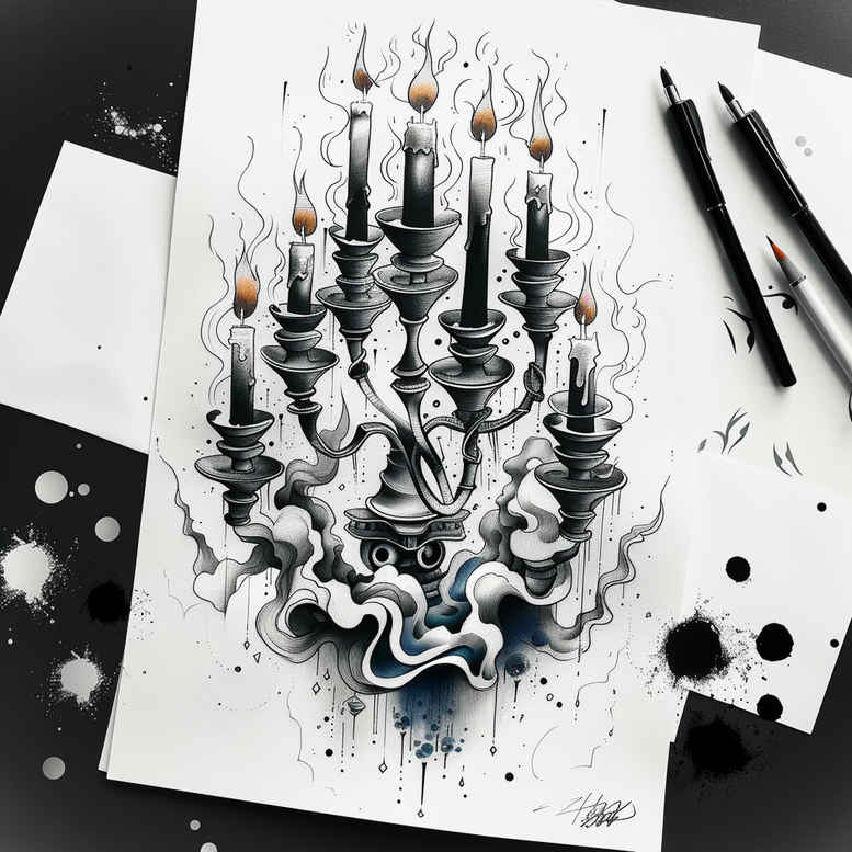 Świece - Free tattoo design ideas ai genereted - inkby.ai