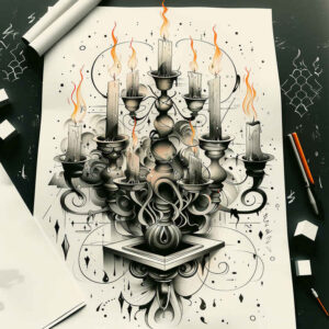 Świece - Free tattoo design ideas ai genereted - inkby.ai