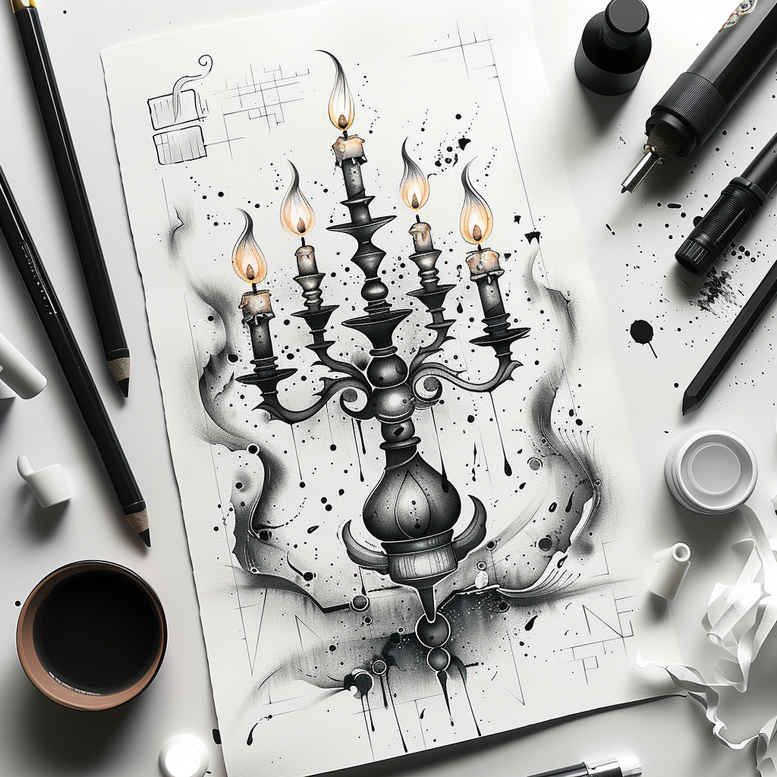 Świece - Free tattoo design ideas ai genereted - inkby.ai