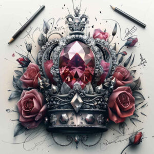 Korony i diamenty - Free tattoo design ideas ai genereted - inkby.ai
