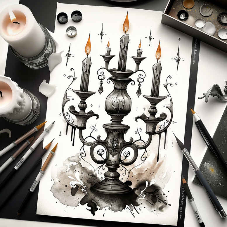 Świece - Free tattoo design ideas ai genereted - inkby.ai