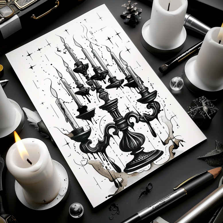 Świece - Free tattoo design ideas ai genereted - inkby.ai