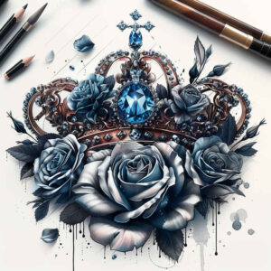 Korony i diamenty - Free tattoo design ideas ai genereted - inkby.ai
