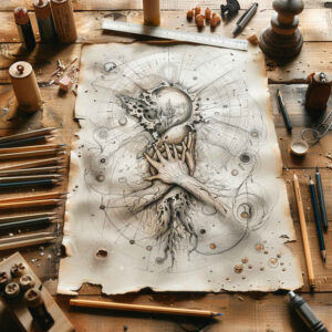 Surrealistyczne postacie - Free tattoo design ideas ai genereted - inkby.ai
