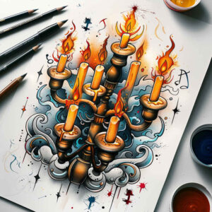 Świece - Free tattoo design ideas ai genereted - inkby.ai