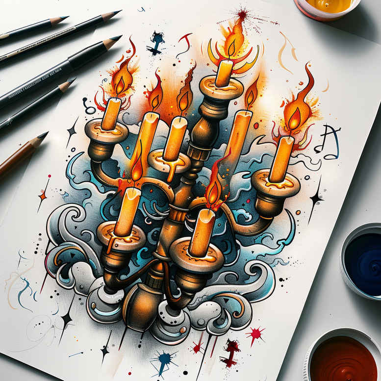 Świece - Free tattoo design ideas ai genereted - inkby.ai