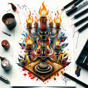 Świece - Free tattoo design ideas ai genereted - inkby.ai