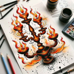 Świece - Free tattoo design ideas ai genereted - inkby.ai
