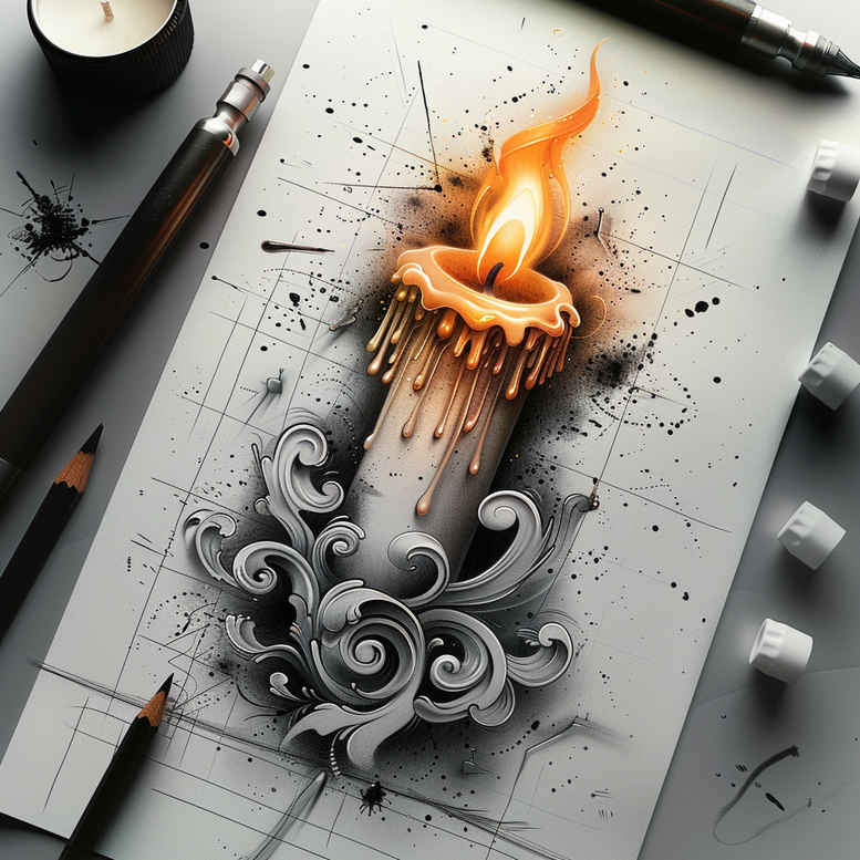 Świece - Free tattoo design ideas ai genereted - inkby.ai