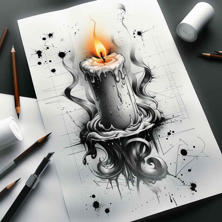 Świece - Free tattoo design ideas ai genereted - inkby.ai