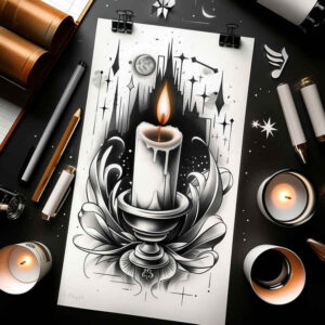 Świece - Free tattoo design ideas ai genereted - inkby.ai