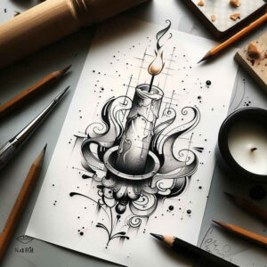 Świece - Free tattoo design ideas ai genereted - inkby.ai