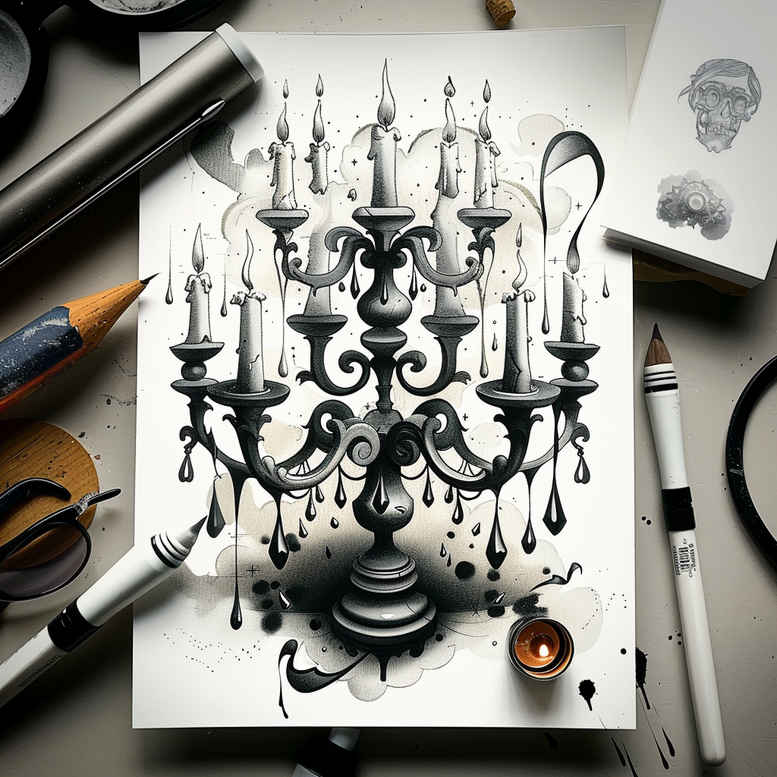 Świece - Free tattoo design ideas ai genereted - inkby.ai