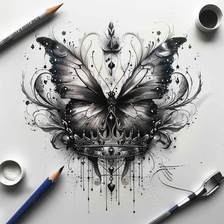 Motyle ćmy ważki - Free tattoo design ideas ai genereted - inkby.ai