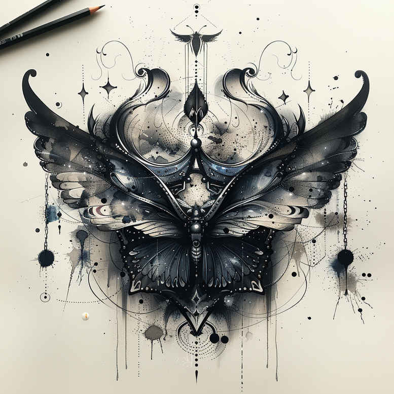 Motyle ćmy ważki - Free tattoo design ideas ai genereted - inkby.ai