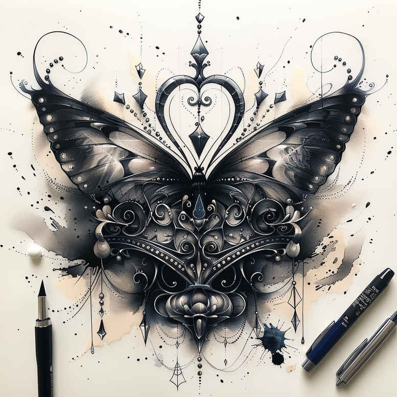 Motyle ćmy ważki - Free tattoo design ideas ai genereted - inkby.ai