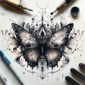 Motyle ćmy ważki - Free tattoo design ideas ai genereted - inkby.ai