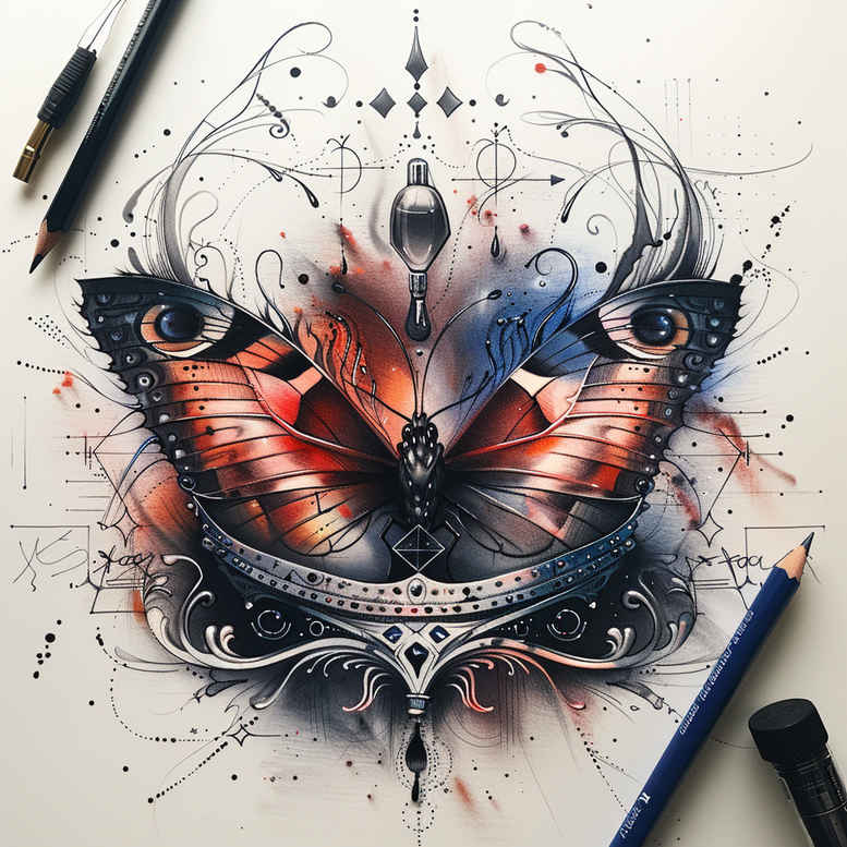 Motyle ćmy ważki - Free tattoo design ideas ai genereted - inkby.ai