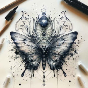 Motyle ćmy ważki - Free tattoo design ideas ai genereted - inkby.ai