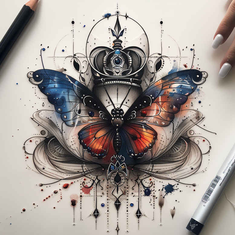 Motyle ćmy ważki - Free tattoo design ideas ai genereted - inkby.ai