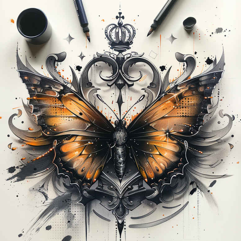 Motyle ćmy ważki - Free tattoo design ideas ai genereted - inkby.ai