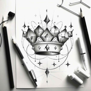 Korony i diamenty - Free tattoo design ideas ai genereted - inkby.ai