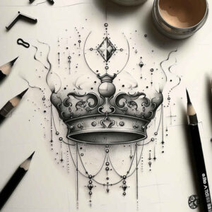 Korony i diamenty - Free tattoo design ideas ai genereted - inkby.ai