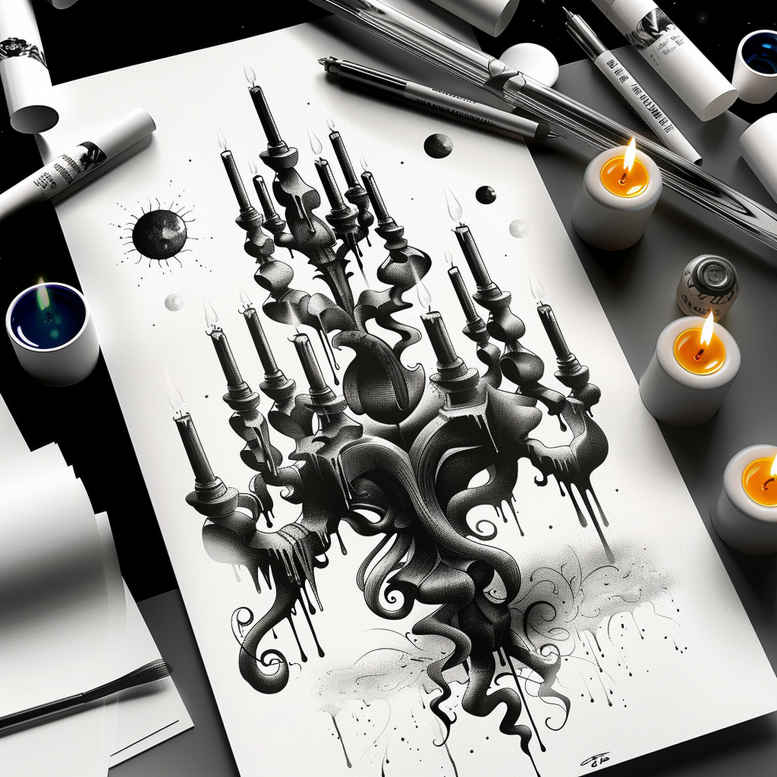 Świece - Free tattoo design ideas ai genereted - inkby.ai