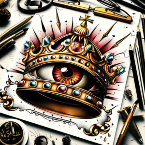 Korony i diamenty - Free tattoo design ideas ai genereted - inkby.ai