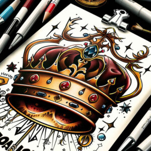 Korony i diamenty - Free tattoo design ideas ai genereted - inkby.ai