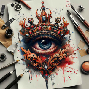 Korony i diamenty - Free tattoo design ideas ai genereted - inkby.ai