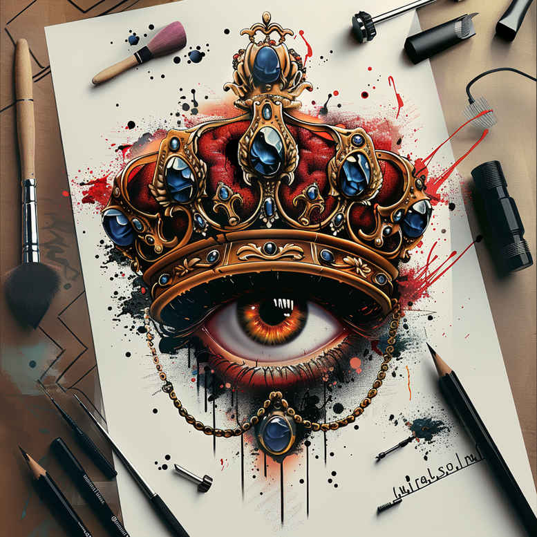 Korony i diamenty - Free tattoo design ideas ai genereted - inkby.ai