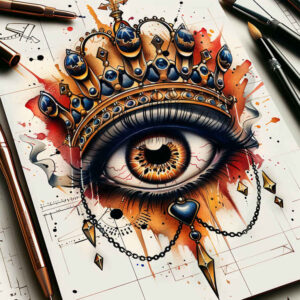Korony i diamenty - Free tattoo design ideas ai genereted - inkby.ai