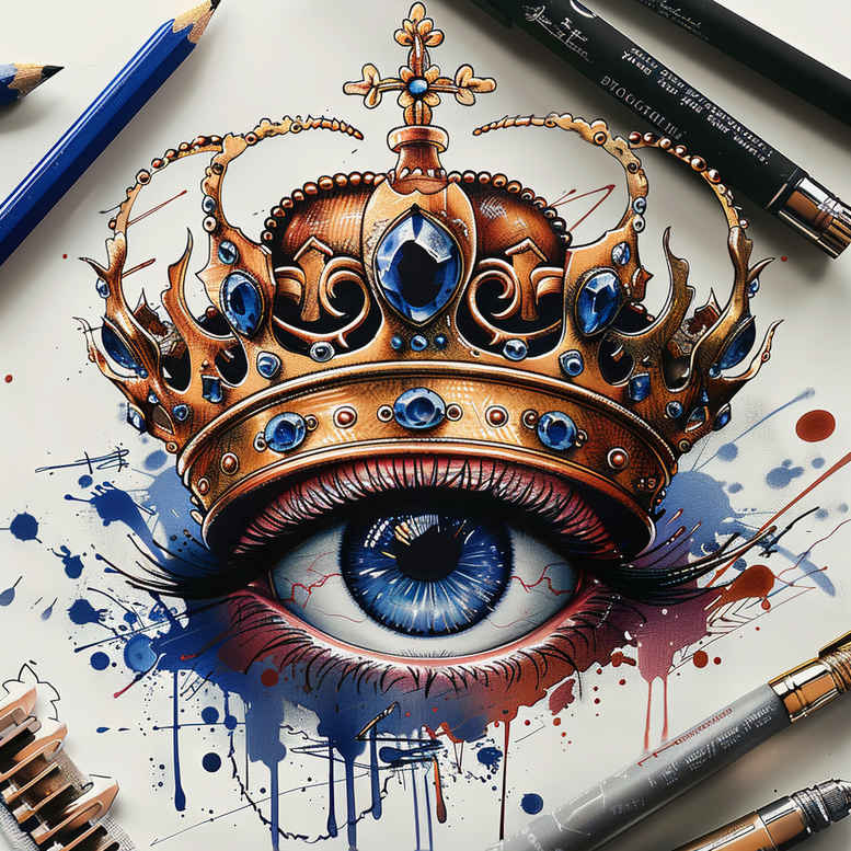 Korony i diamenty - Free tattoo design ideas ai genereted - inkby.ai