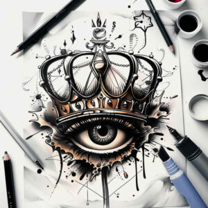 Korony i diamenty - Free tattoo design ideas ai genereted - inkby.ai
