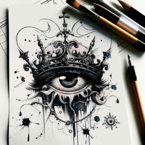 Korony i diamenty - Free tattoo design ideas ai genereted - inkby.ai