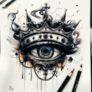 Korony i diamenty - Free tattoo design ideas ai genereted - inkby.ai