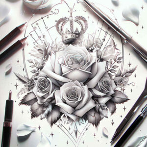 Korony i diamenty - Free tattoo design ideas ai genereted - inkby.ai