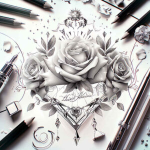 Korony i diamenty - Free tattoo design ideas ai genereted - inkby.ai