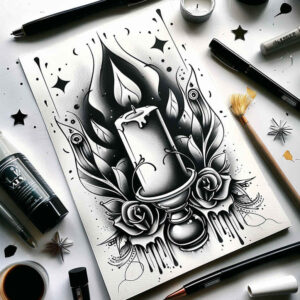 Świece - Free tattoo design ideas ai genereted - inkby.ai