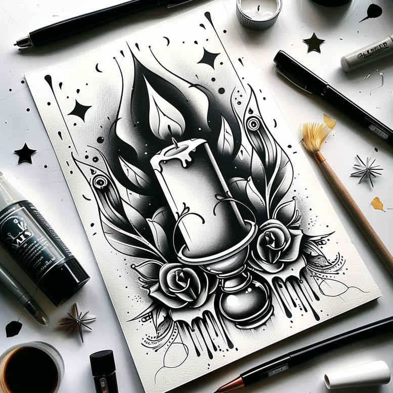 Świece - Free tattoo design ideas ai genereted - inkby.ai