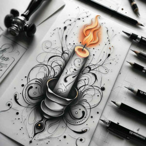 Świece - Free tattoo design ideas ai genereted - inkby.ai