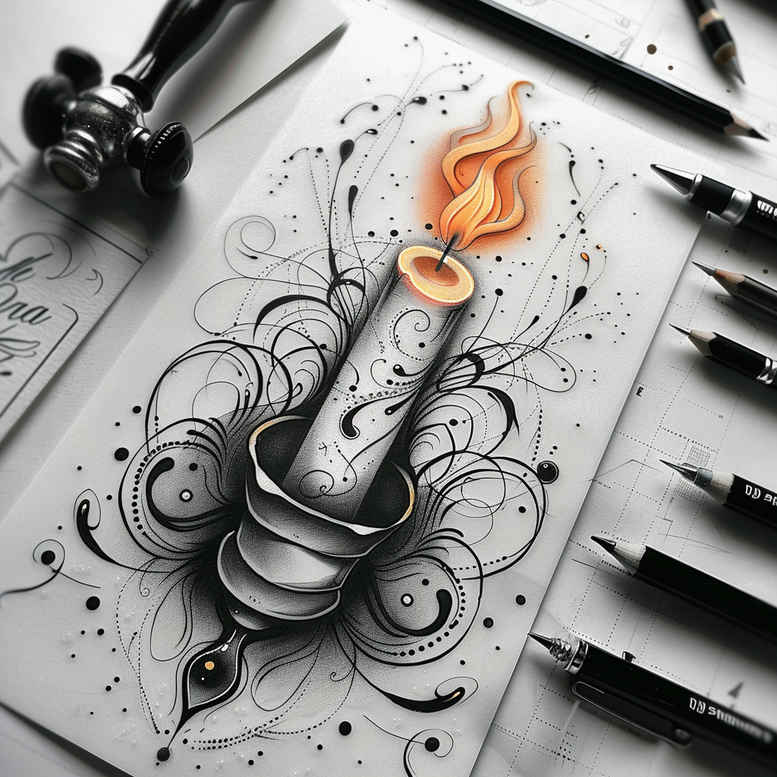 Świece - Free tattoo design ideas ai genereted - inkby.ai