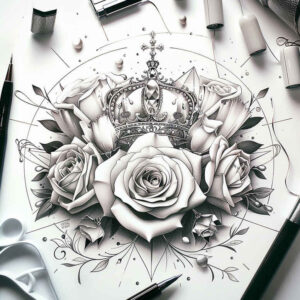 Korony i diamenty - Free tattoo design ideas ai genereted - inkby.ai