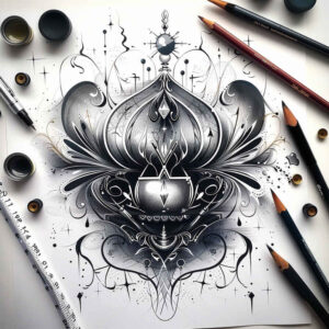 Korony i diamenty - Free tattoo design ideas ai genereted - inkby.ai