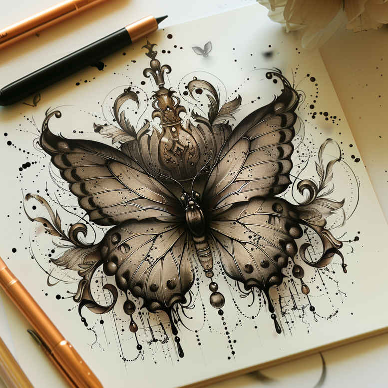 Motyle ćmy ważki - Free tattoo design ideas ai genereted - inkby.ai