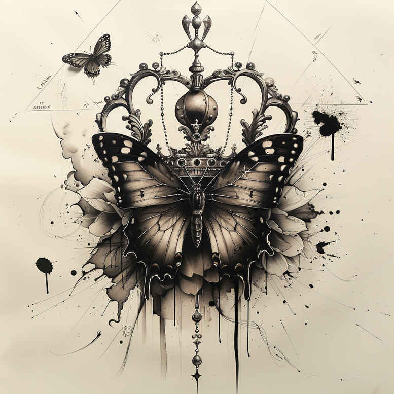 Korony i diamenty - Free tattoo design ideas ai genereted - inkby.ai
