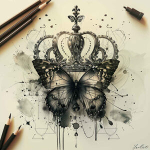 Korony i diamenty - Free tattoo design ideas ai genereted - inkby.ai